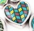 Feshionn IOBI Charms Graphic Multi Pop Art Heart Charm for Charm Locket Necklaces ~ Your Choice