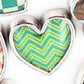 Feshionn IOBI Charms Green Waves Pop Art Heart Charm for Charm Locket Necklaces ~ Your Choice
