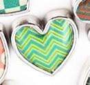 Feshionn IOBI Charms Green Waves Pop Art Heart Charm for Charm Locket Necklaces ~ Your Choice
