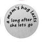 Feshionn IOBI Charms Mom's Hugs Round Stamped Plate for Round Charm Locket Necklaces ~ Choose Your Theme!