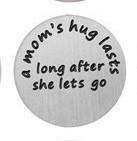 Feshionn IOBI Charms Mom's Hugs Round Stamped Plate for Round Charm Locket Necklaces ~ Choose Your Theme!
