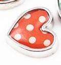 Feshionn IOBI Charms Orange Dots Pop Art Heart Charm for Charm Locket Necklaces ~ Your Choice