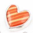 Feshionn IOBI Charms Orange Stripes Pop Art Heart Charm for Charm Locket Necklaces ~ Your Choice