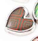 Feshionn IOBI Charms Orange Tribal Pop Art Heart Charm for Charm Locket Necklaces ~ Your Choice