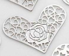 Feshionn IOBI Charms Rose Hearts Cut Out Plate for Heart Charm Locket Necklaces ~ Choose Your Theme!