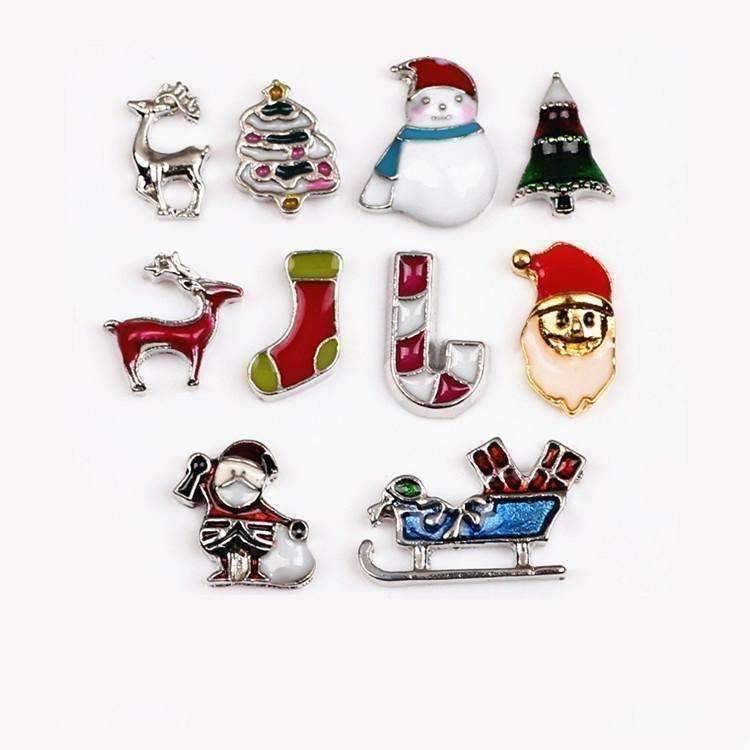 Feshionn IOBI Charms Silver Reindeer Holiday Collection Free Floating Charms for Charm Locket Necklaces