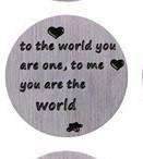 Feshionn IOBI Charms You are the World Round Stamped Plate for Round Charm Locket Necklaces ~ Choose Your Theme!