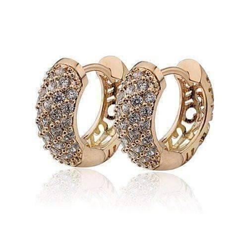 Feshionn IOBI Earrings 18K Yellow Gold OB Youthful Collection - Petite Diamond Pave Platinum or 18K Yellow Gold Filigree Hoop Earrings
