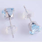 Feshionn IOBI Earrings 2.39CTW Genuine Sky Blue Topaz IOBI Precious Gems Stud Earrings