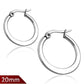 Feshionn IOBI Earrings 20mm Highly Polished Stainless Steel Classic Hoop Earrings Available in Two Sizes