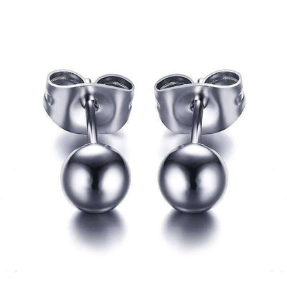 Feshionn IOBI Earrings 6mm / Silver ON SALE - Essentials 316 Stainless Steel Ball Stud Earrings - 2 Sizes to Choose