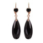 Feshionn IOBI Earrings Black Fascinating Long Teardrop Bead and CZ Dangle Earrings ~ Six Colors to Choose!