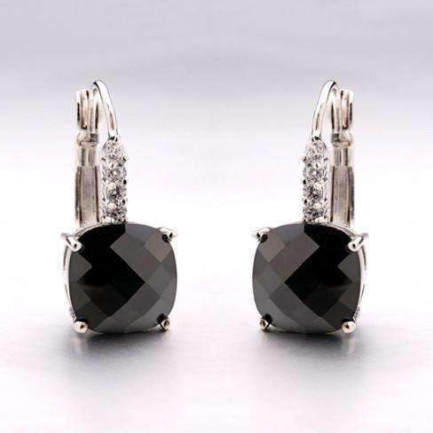 Feshionn IOBI Earrings Black Pure - IOBI Crystals Black Ice Color Drop Earrings