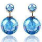 Feshionn IOBI Earrings Blue Marbled Bowling Pin Reversible Pearl Earrings - Nine Funky Colors to Choose!