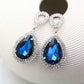 Feshionn IOBI Earrings Blue ON SALE - Midnight Sapphire Blue Double Teardrop Stud Earrings