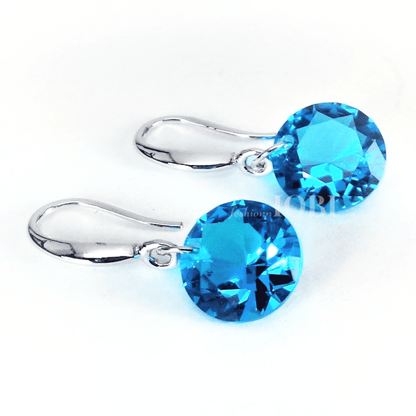 Feshionn IOBI Earrings Blue Topaz / 10mm Naked IOBI Crystals Drill Earrings - The Exotic Collection by Feshionn IOBI