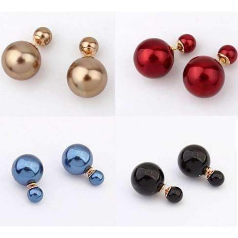 Feshionn IOBI Earrings Bowling Pin Reversible Pearl Earrings - Five Colors to Choose!