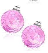 Feshionn IOBI Earrings Bubble Gum Pink CLEARANCE - Disco Ball Faceted Crystal Stud Earrings - Eight Colors!