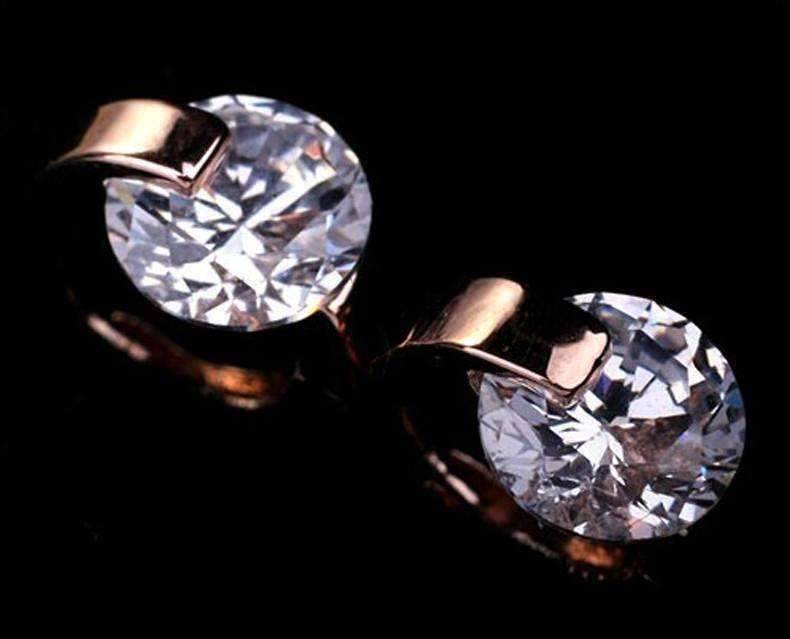 Feshionn IOBI Earrings Caress Naked IOBI Crystals Rose Gold Hinged Hoop Earrings
