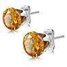 Feshionn IOBI Earrings Citrus Yellow Colorful Zirconia Diamonds Studs - Six Colors to Choose From!