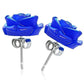 Feshionn IOBI Earrings CLEARANCE - Large Blue Rose Stud Earrings