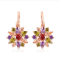 Feshionn IOBI Earrings Colorful on Rose Gold ON SALE - Brilliant Austrian Crystal Flower Earrings