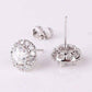Feshionn IOBI Earrings Crystal Solitaire Stud Earrings with Removable Halo Jacket