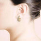 Feshionn IOBI Earrings CZ Encrusted Creole Hoop Earrings in 18K White or Yellow Gold