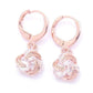 Feshionn IOBI Earrings Dangling Three Crystal 18K Rose Gold Spiral Love Knot Earrings