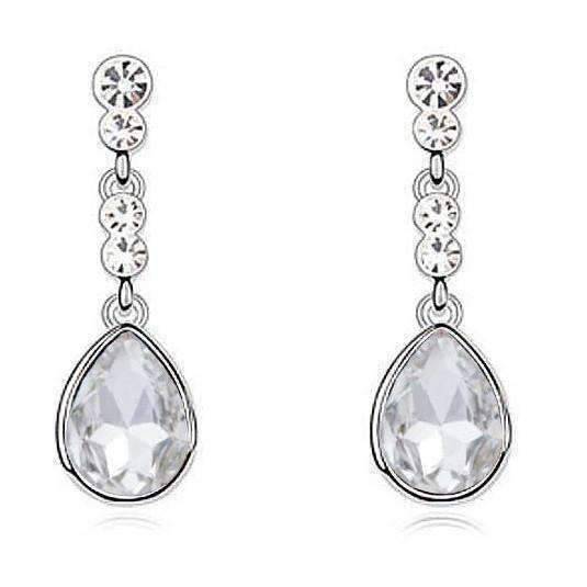 Feshionn IOBI Earrings Diamond Clear IOBI Crystals Dew Drop Earrings - Choose Your Color