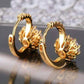 Feshionn IOBI Earrings Diamond CZ Solitaire Hoop Earrings In White Or Yellow Gold