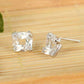 Feshionn IOBI Earrings Diamond Effect Austrian Crystal Square Stud Earrings