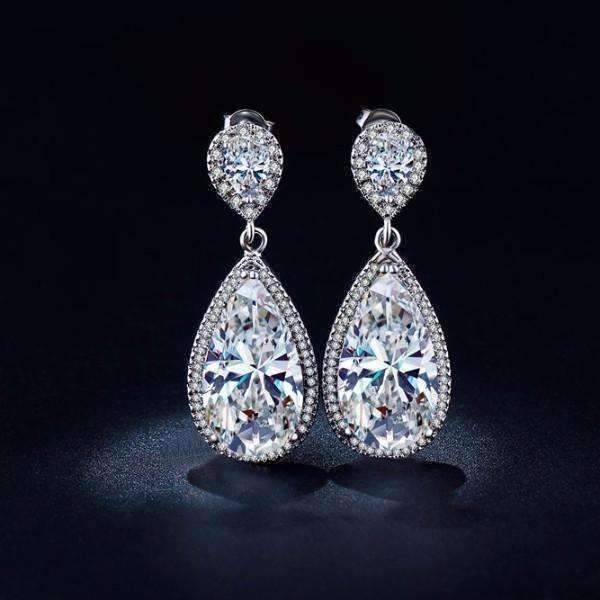 Feshionn IOBI Earrings Diamond White Diamond White Stardust Infused Austrian Crystal Chandelier Earrings