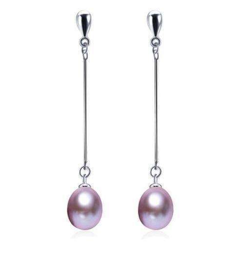 Feshionn IOBI Earrings Earrings Lavender Freshwater Pearl Sterling Silver Bar Drop Earrings