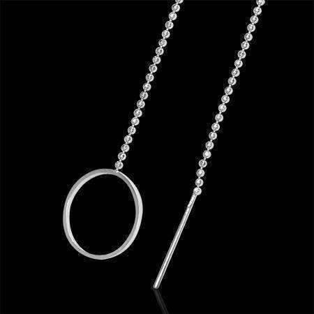 Feshionn IOBI Earrings Edgy Diamond Cut Circles Silver Thread Earrings