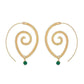 Feshionn IOBI Earrings Enlightened Jewel Accented Spiral Hoop Earrings in Silver or Gold Tone