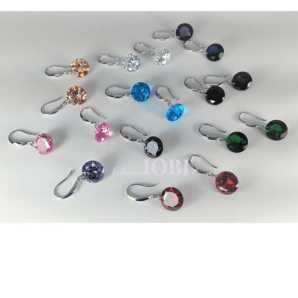 Feshionn IOBI Earrings Exotic Amethyst Naked IOBI Crystals Drill Earrings - 10mm