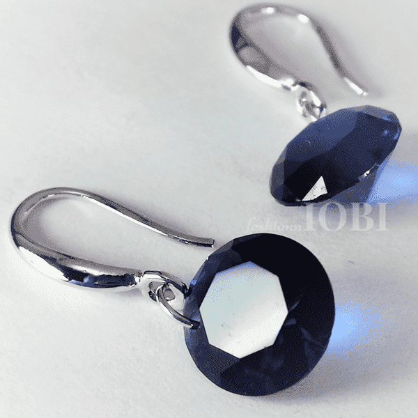 Feshionn IOBI Earrings Exotic Sapphire Exotic Sapphire Naked IOBI Crystals Drill Earrings - 10mm