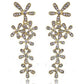 Feshionn IOBI Earrings Flower Crystal Drop Chandelier Earrings in Yellow or White Gold