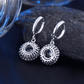 Feshionn IOBI Earrings Glorious Halo 2.4CTW  Swiss CZ Drop Hoop Earrings