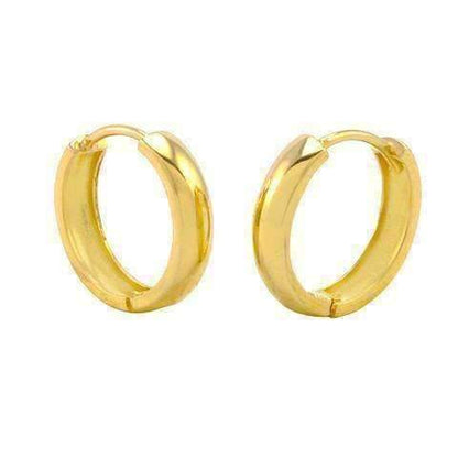 Feshionn IOBI Earrings Gold "Minimalist" Polished Gold Huggie Hoop Earrings