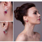Feshionn IOBI Earrings Heirloom 8CT Emerald Cut Simulated Pigeon Blood Ruby IOBI Precious Gems Earrings