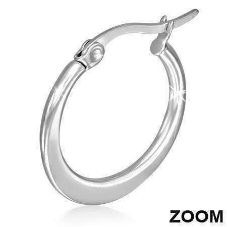 Feshionn IOBI Earrings Highly Polished Stainless Steel Classic Hoop Earrings Available in Two Sizes