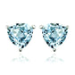 Feshionn IOBI Earrings Ice Blue Genuine Topaz Trillion Cut 1.8 CT IOBI Precious Gems Stud Earrings