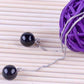 Feshionn IOBI Earrings Intense Black Agate Gemstone Bead Thread Earrings