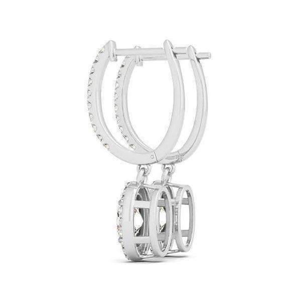 Feshionn IOBI Earrings Léandra 3CT Oval Halo IOBI Cultured Diamond Earrings