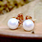 Feshionn IOBI Earrings "Little White Pearls" 6 mm Simulated Pearl Stud Earrings
