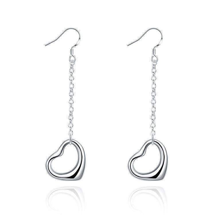 Feshionn IOBI Earrings Love Chain Dangling Heart Earrings