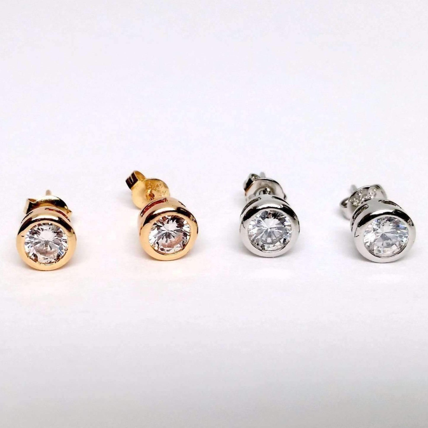 Feshionn IOBI Earrings ON SALE - Bezel IOBI Crystals Stud Earrings