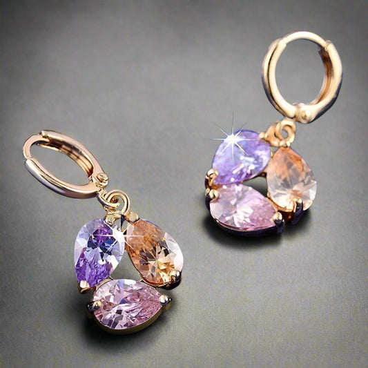 Feshionn IOBI Earrings ON SALE - Crystal Cluster Dangling Charm Earrings